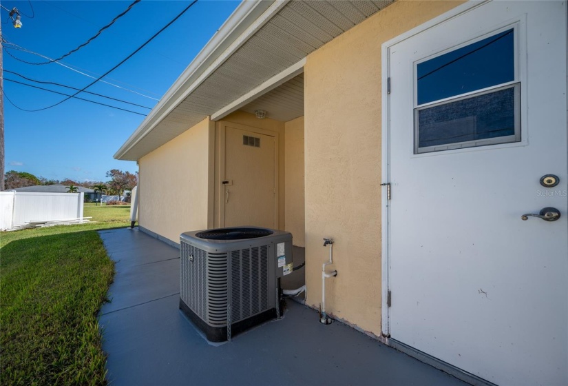 Outside Of Side Garage Door To Get To Storage Room