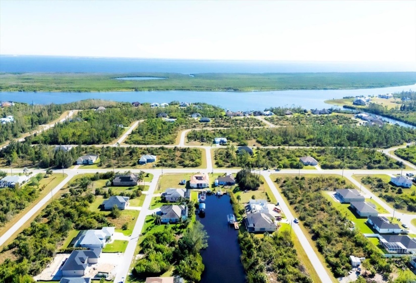 Aerial View of South Gulf Canals and Inceptor Lagoon