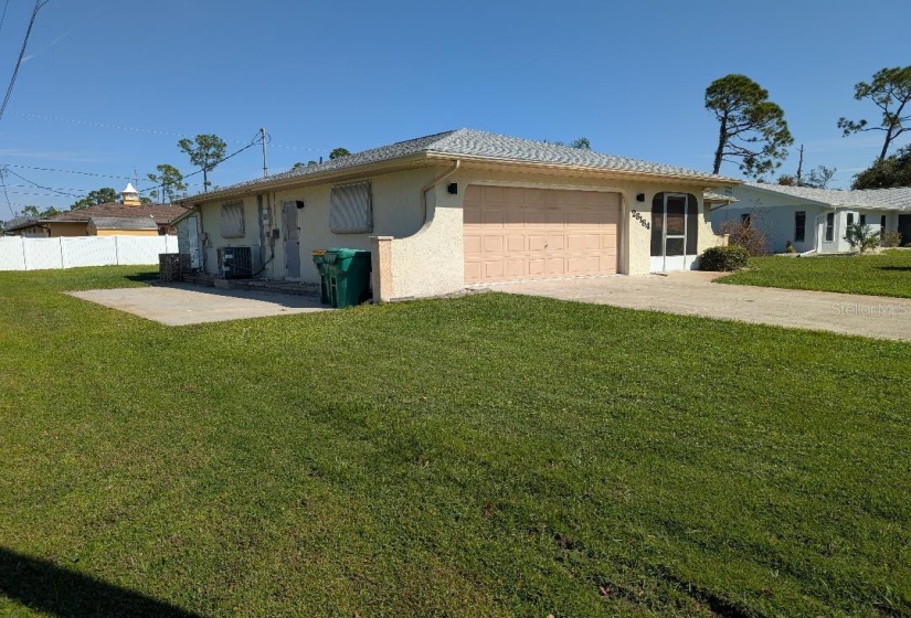 Side yard and Parking Pad