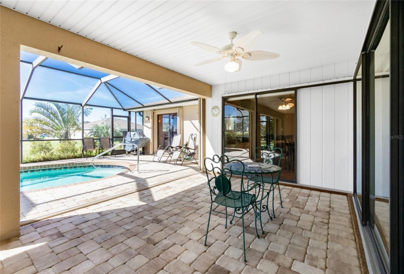 Lanai with disappearing patio doors for unobstructed views from inside.