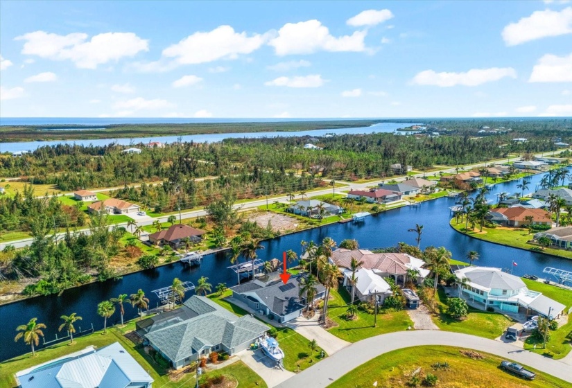 Aerial view of canals