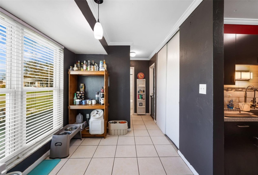 Dinette area with large closet