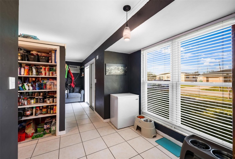 Dinette area with view of the pantry