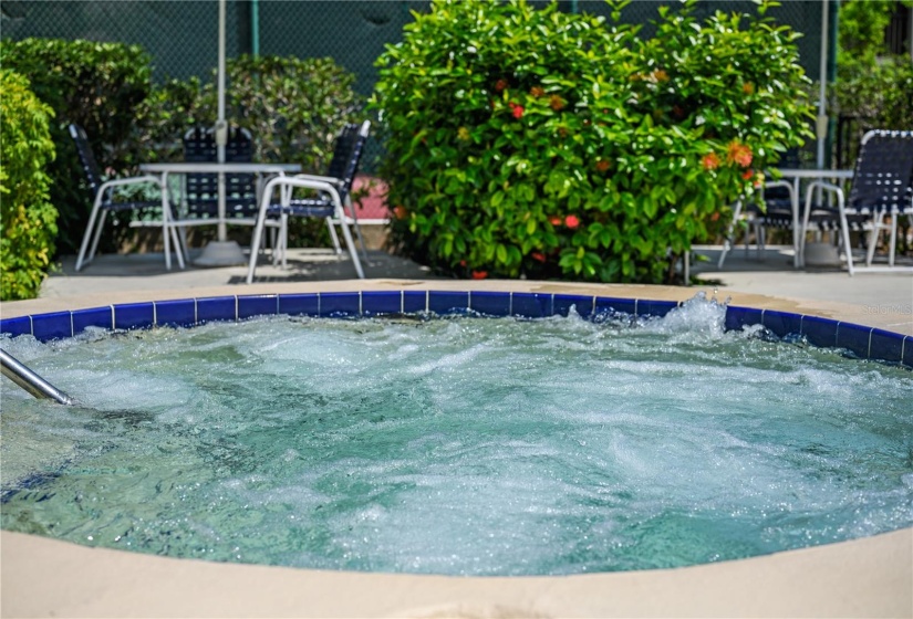 Hot tub near the lap pool