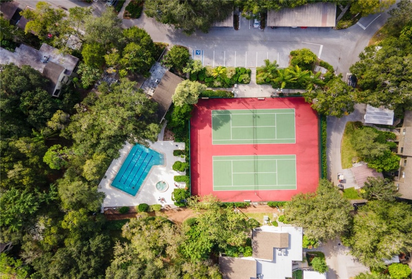 Overhead of Pavilion pool