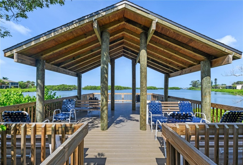 Gazebo along Sarasota bay within Pelican cove.