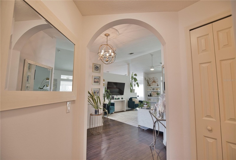 Archway to living room