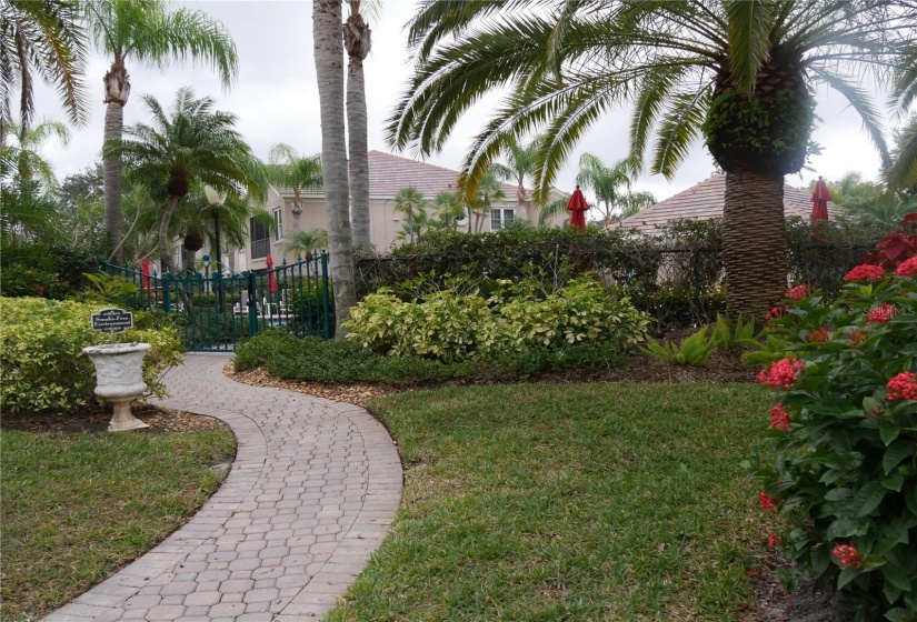 Entrance path to the closest community pool.