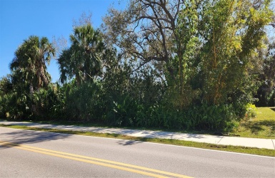 Nice wide sidewalk in front of this property provides a nice setback for a home.  Lushly landscaped lot is currently accessible via Santarem.  135 feet of frontage on Deep Creek Blvd gives you many options for a home design