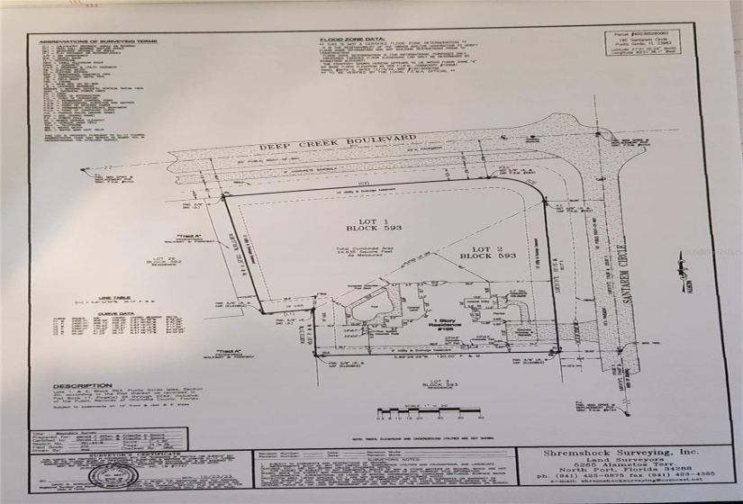 Recently completed survey showing LOT 1 configuration.