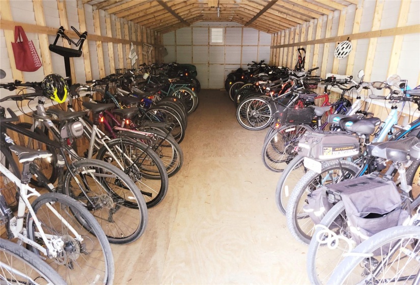 One of two bike sheds.