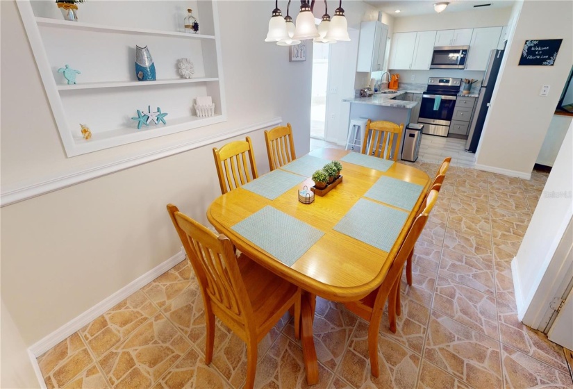 Dining area and kitchen