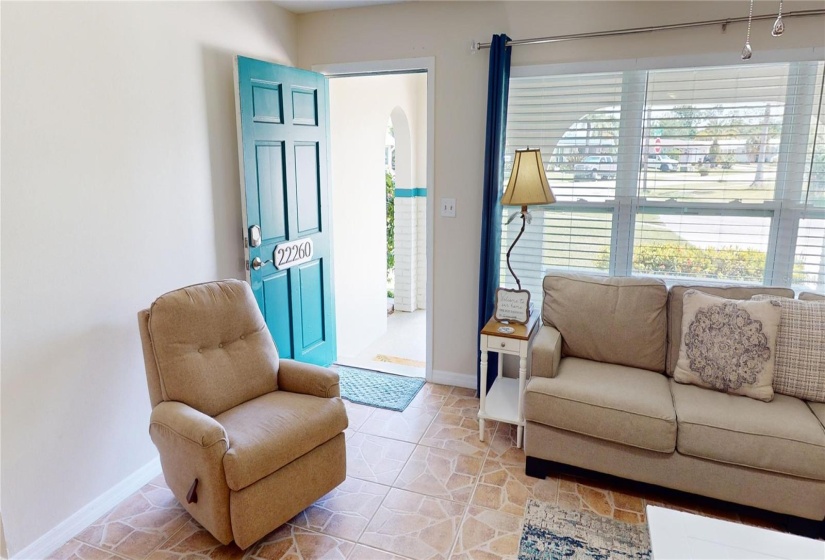 Front door foyer and living room