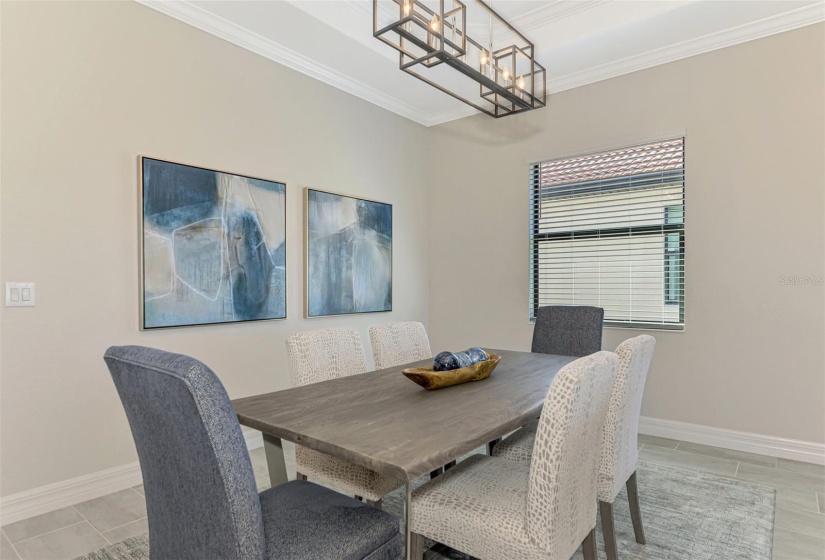 Dining Room with beautiful lighting