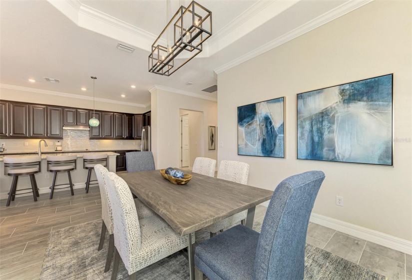 Dining Room with beautiful lighting