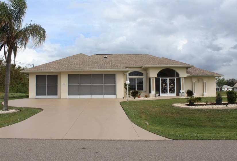 Lots of exterior parking.  Note the screens on the garage overhead doors.