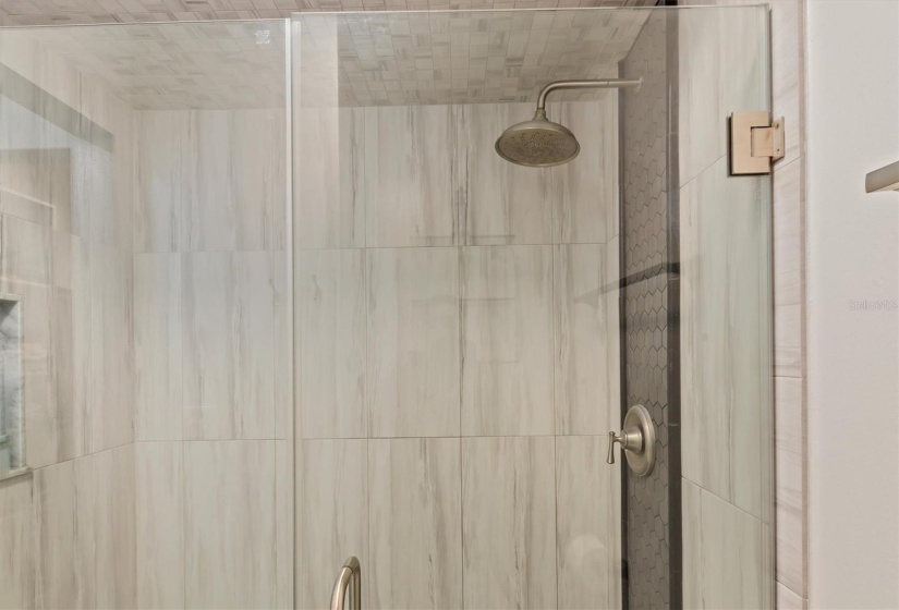 Beautiful, neutral tilled shower