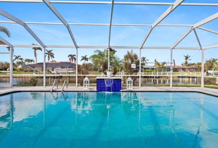 You will be mesmerized by the serene waterfall feature that was recently added when the pool was resurfaced.