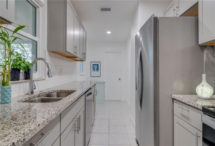 Updated kitchen with stainless steel appliances