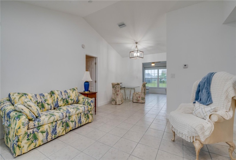 Living room and dining area