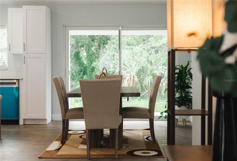 Staged dining room