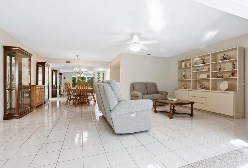 Tiled living room