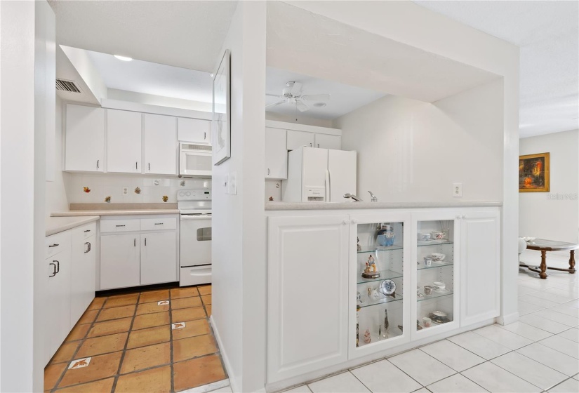 Lighted built-in cabinets