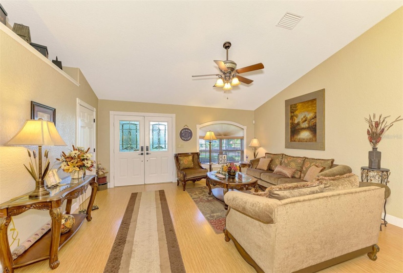 Entry way showing Living room area