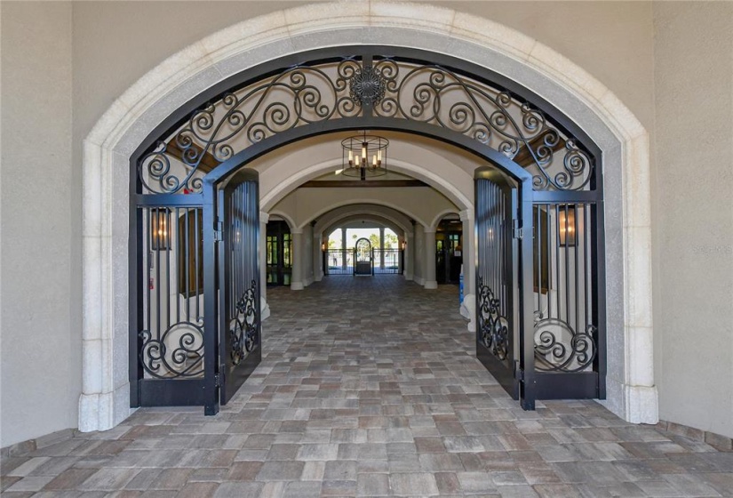 Entry into clubhouse area