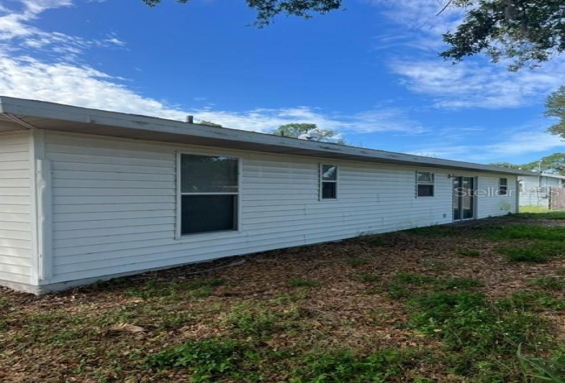 Rear of house with patio.