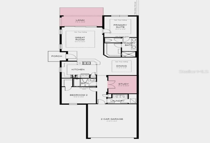 Structural options added include: Covered patio and study