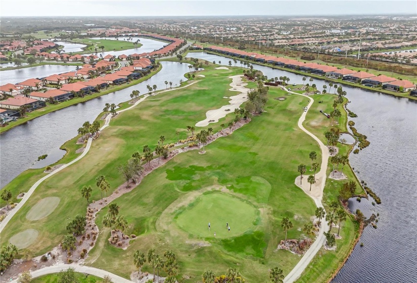 Golf Course view behind Condominium