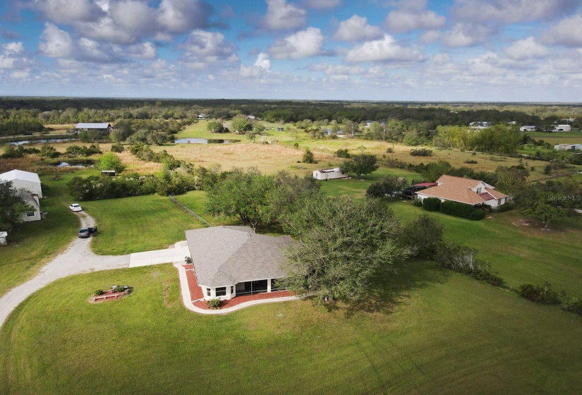 Aerial looking west