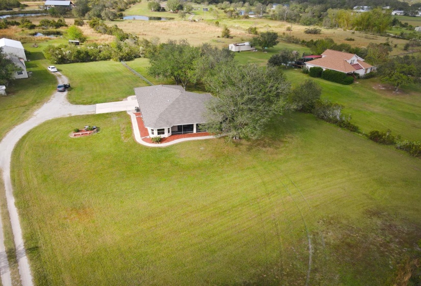 Aerial entrance into house from Clay Gully Rd