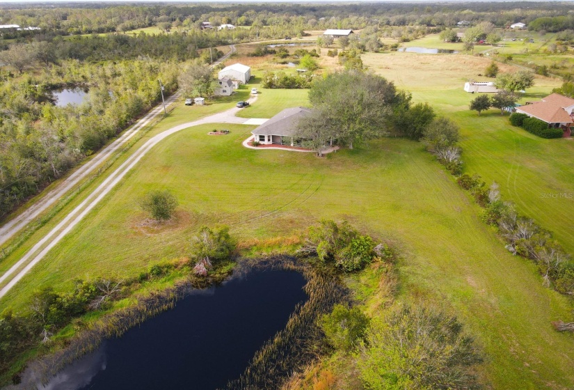 Aerial view of front pond off Clay Gully Rd