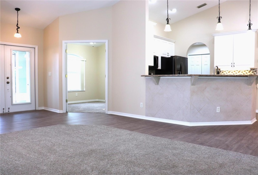 View of office/ kitchen from Living Room