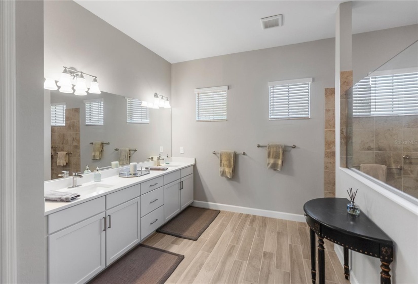 Double Vanity and Sinks in Primary Bathroom