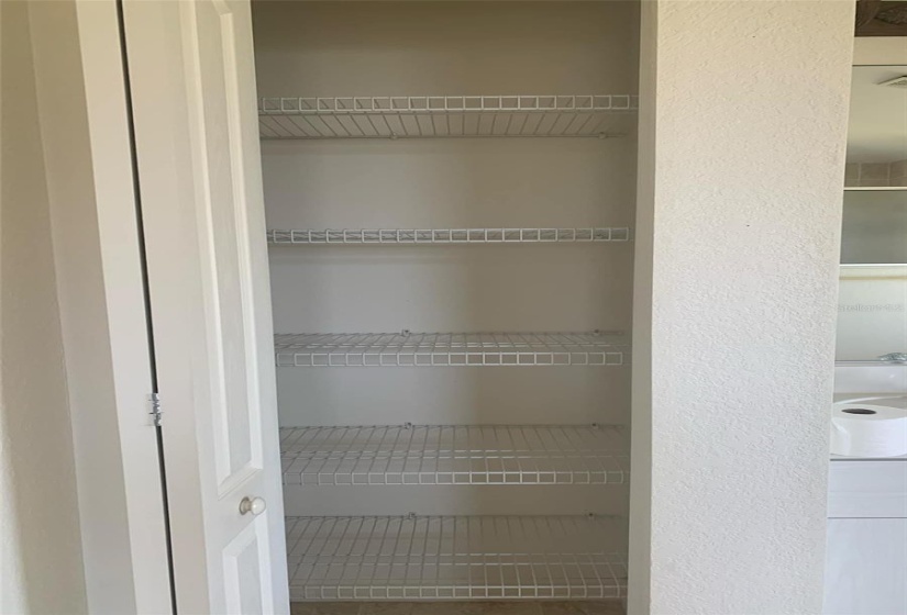 Master bath linen closet