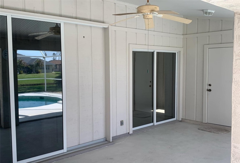 patio - wood door is convenient 1/2 bathroom (outside )