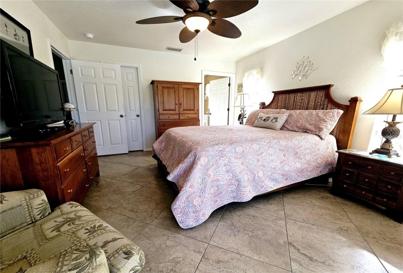 Master bedroom with walk in closet