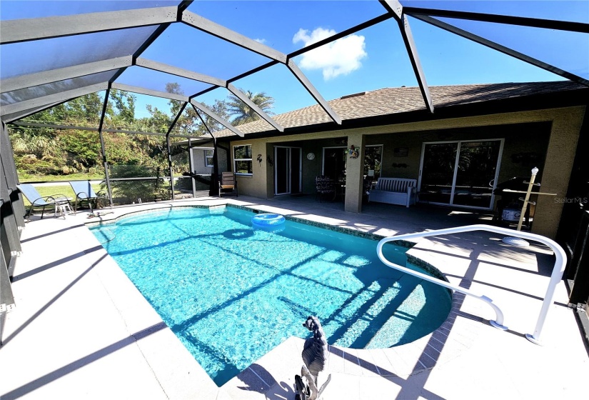 Screened pool area