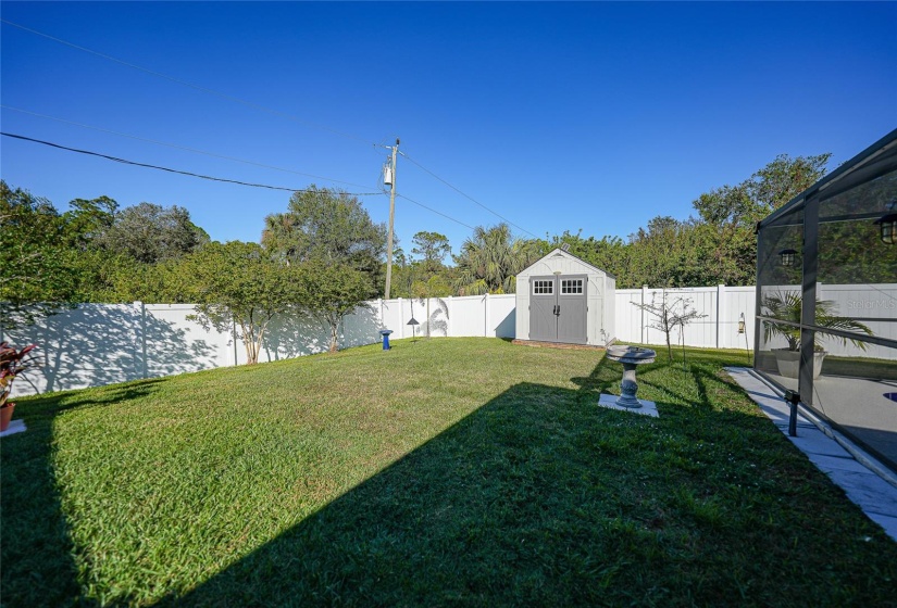 Fenced in backyard with great space for any size family