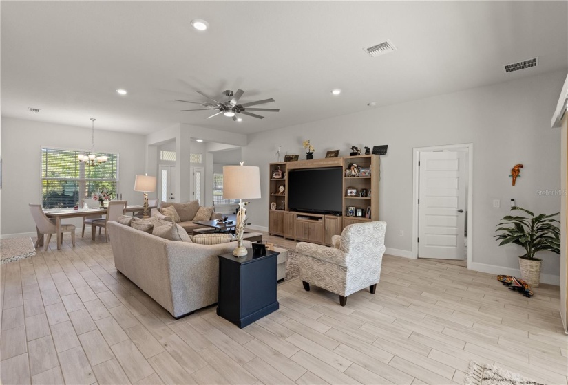 Great room featuring wood plank style flooring