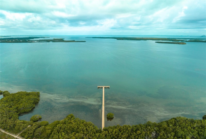 Aerial View of Terra Ceia Bay and Fishing Pier