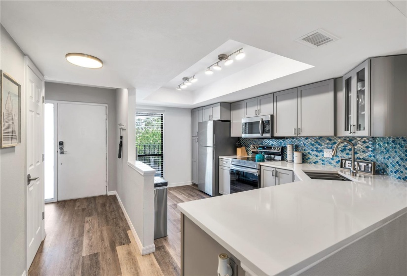 Entryway and kitchen