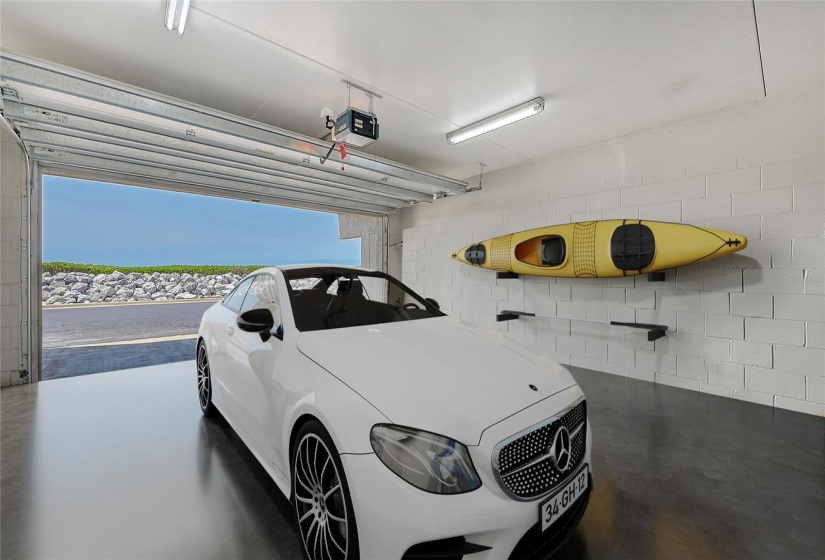 Private 2 car garage PLUS large storage room