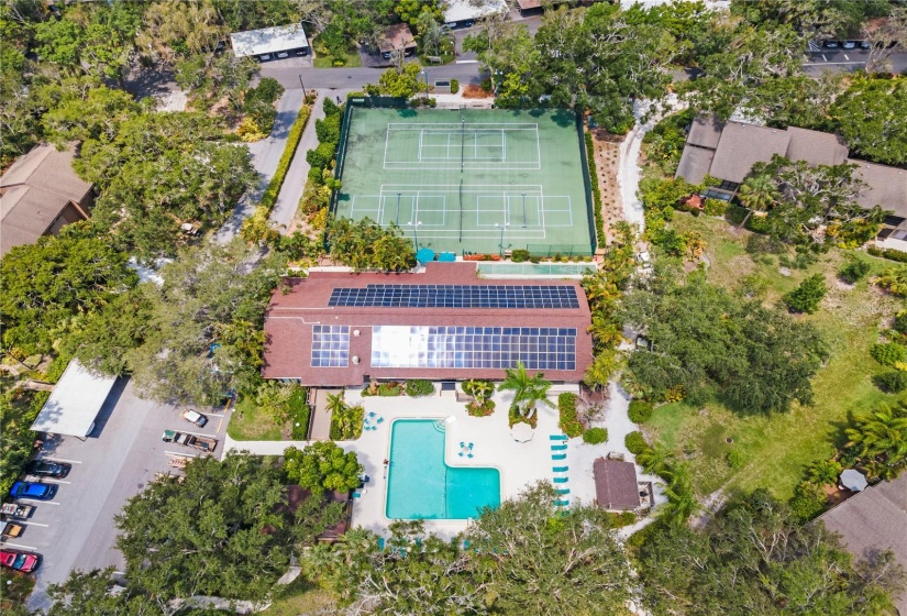 Pavilion pool, tennis courts and Pavilion