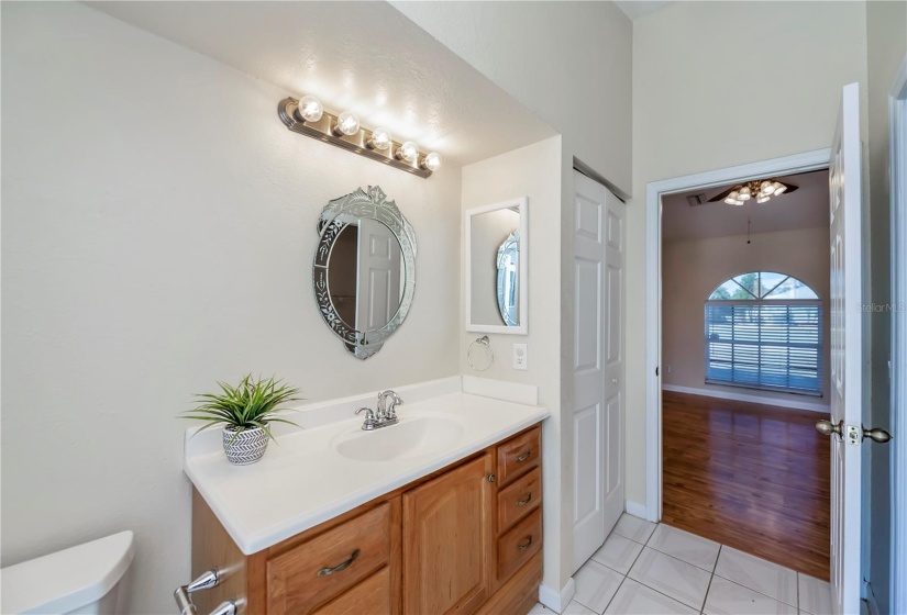 master bath with pool access