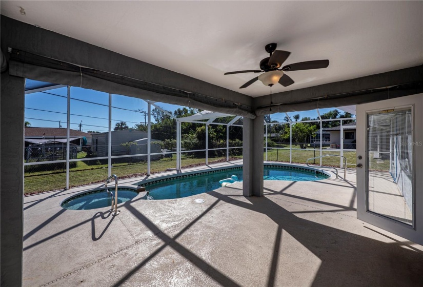 lots of covered pool area for  carefree entertaining