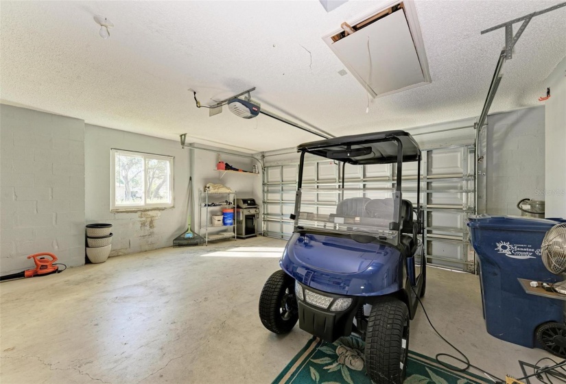 2 car garage with Golf Cart Included